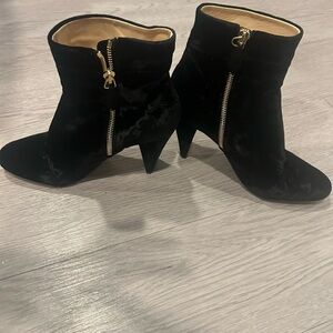 Marion Parke Ditto Velvet Cap Toe High Heeled Bootie Size 37